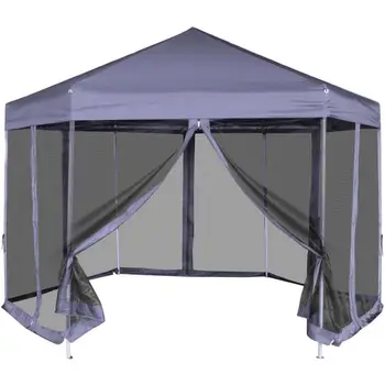 Шестиугольная всплывающая палатка размером 3,6x3,1 м с 6 стенами для проведения свадеб, вечеринок, барбекю, шатер для вечеринок