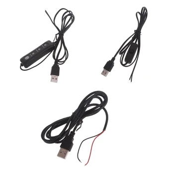 Штекерный 2-контактный USB-разъем для пайки DIY Удлинитель шнура питания для USB-вентилятора 5 В, настольной лампы со светодиодными полосками, светодиодной ленты для видеомагнитофона