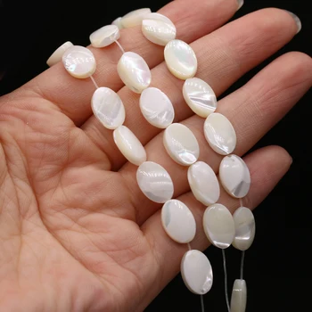 Яйцевидные бусины из натуральной белой скорлупы для самостоятельного изготовления ювелирных изделий, ожерелье, серьги, аксессуары, подарок